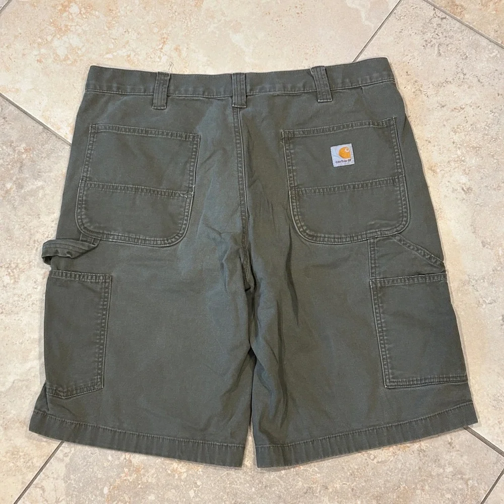 Carhartt Relaxed Fit Carpenter Shorts Mens 38x11 Khaki Brown Utility Workwear